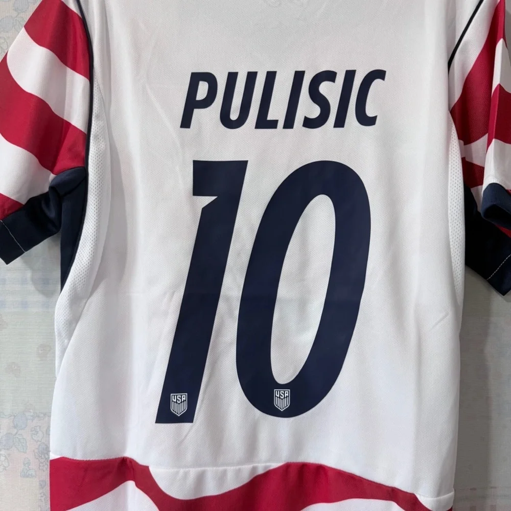 Nike USA Red and White Men's Soccer Jersey #10